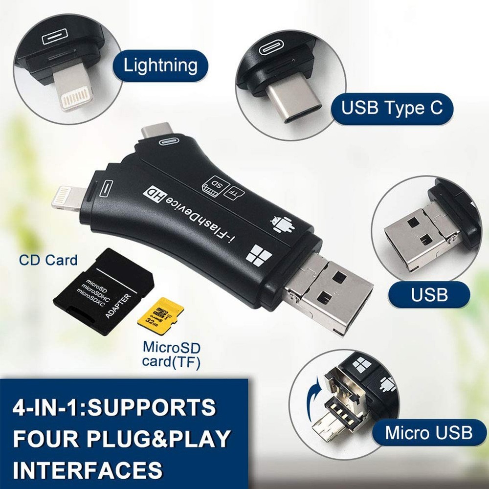 SD Card Reader for iPhone Android USB-C Memory Card Adapter Trail Camera Viewer