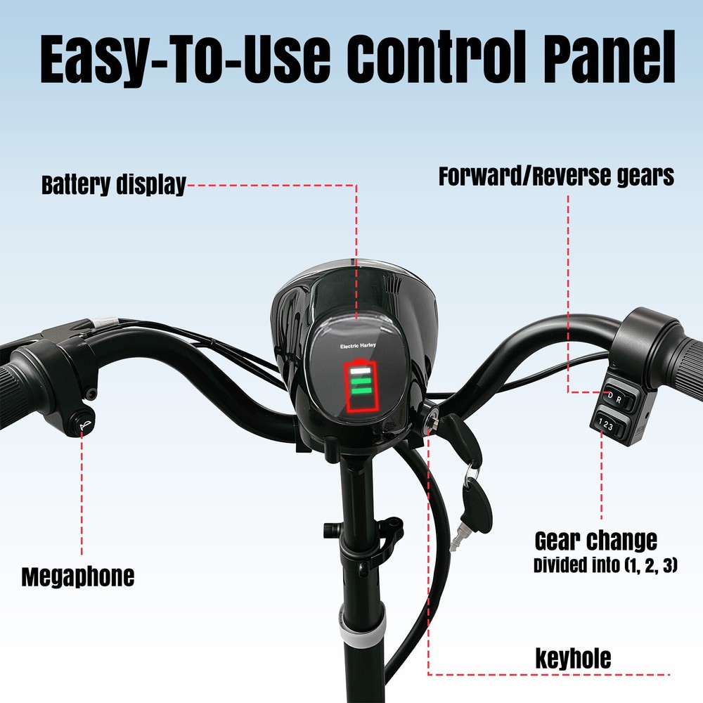 Foldable 4 Wheel Mobility Scooter Folding Drive Device for Seniors Adults 36V