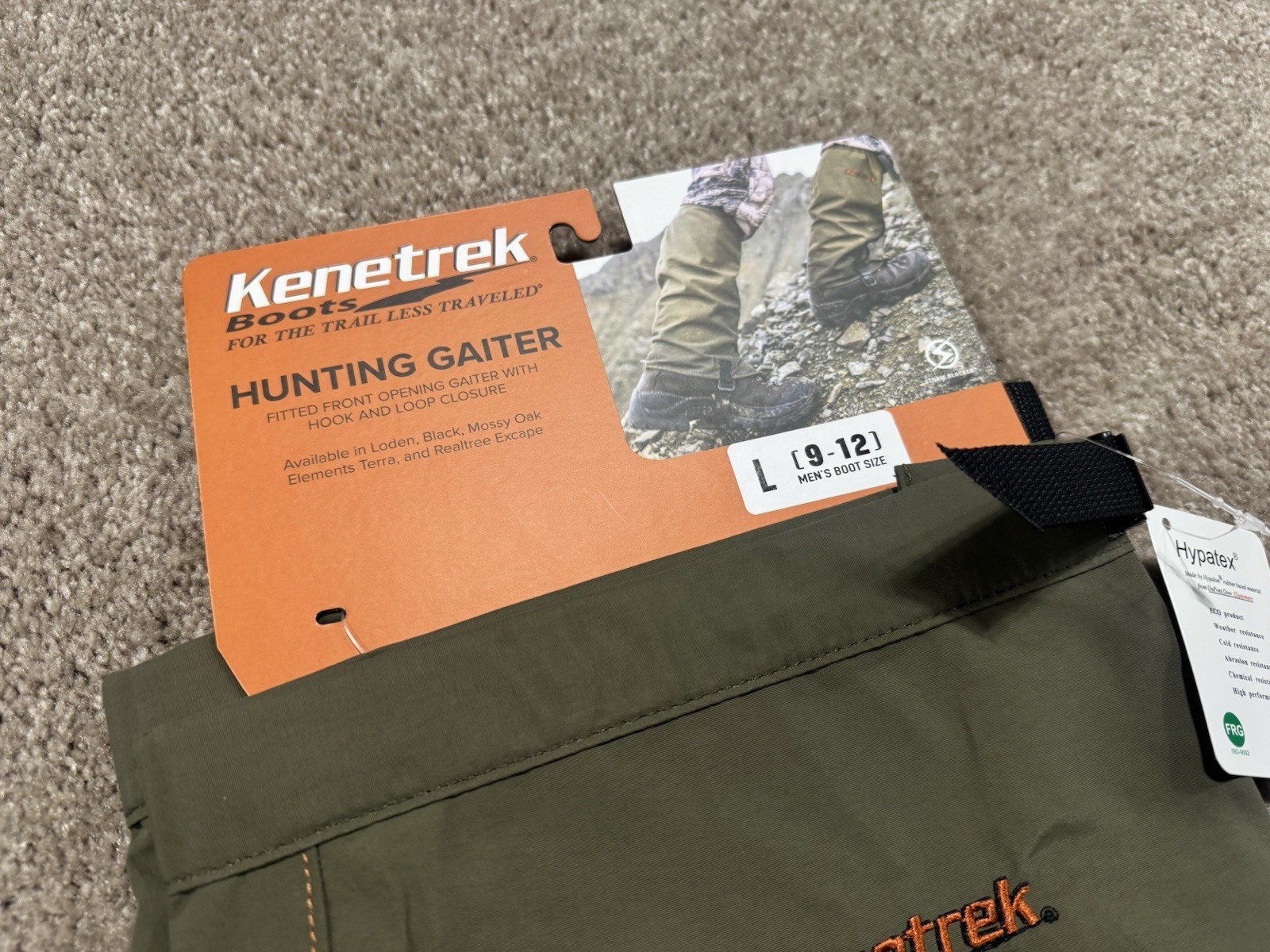 Kenetrek Waterproof Hunting Boot Gaiters, Large, Loden Green