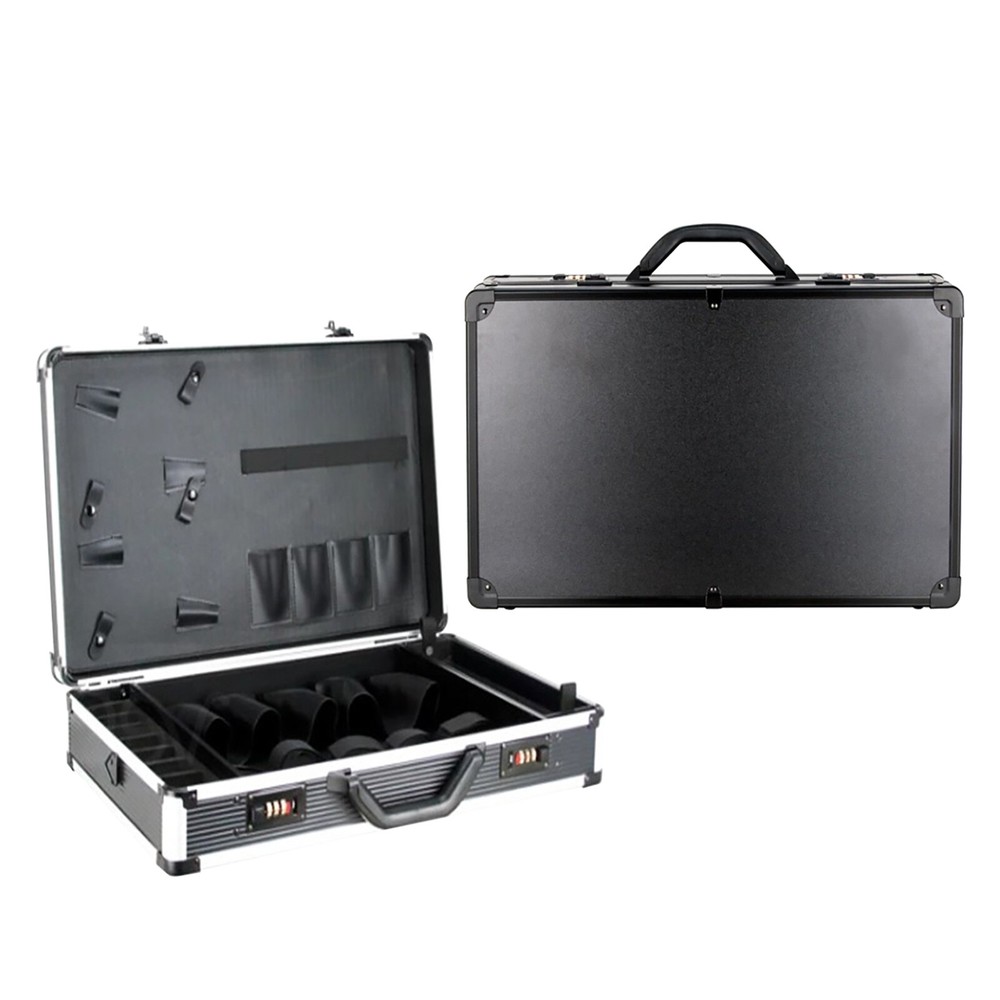 Barber Stylist Suitcase + Code Lock Barber Tool Carrying Case Organizer Black US