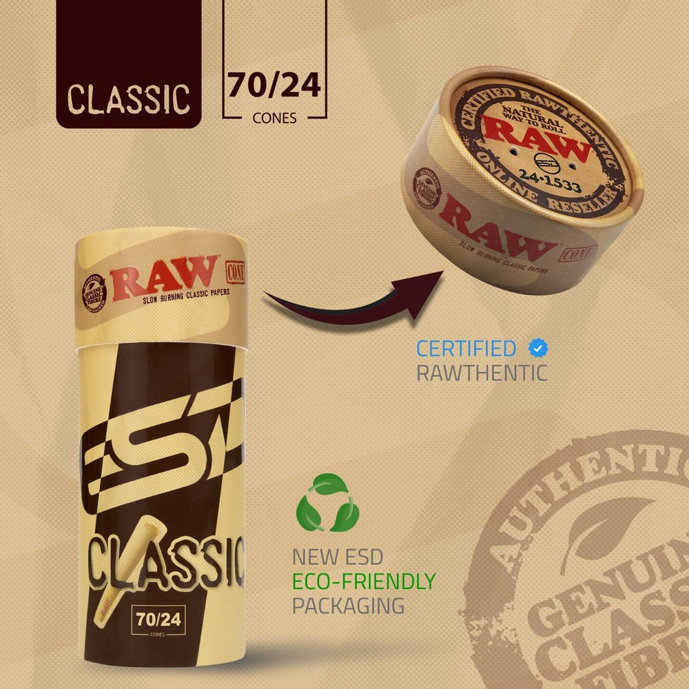 RAW Cones 70/24 Single Size Dogwalker | 50 Pack