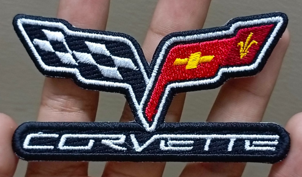 Corvette Racing Flags Sports Car Logo Iron On Patch-Sew Patch-Embroidered Patch