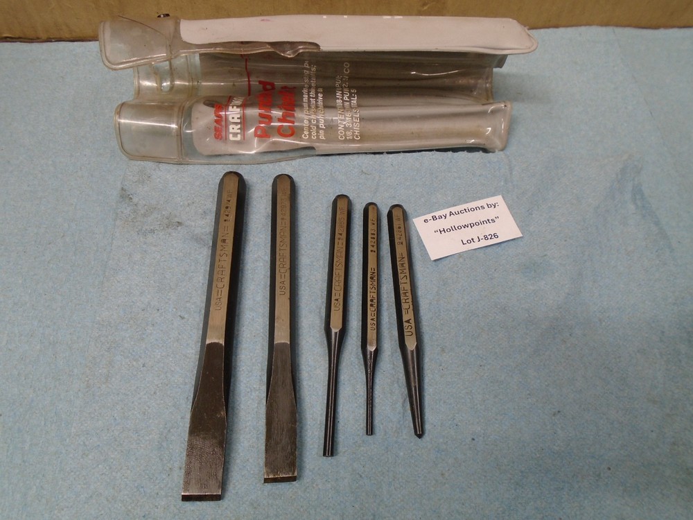 Craftsman USA 5 Pc. Punch & Chisel  Set 9-4301 WF Code Barely Used J`826