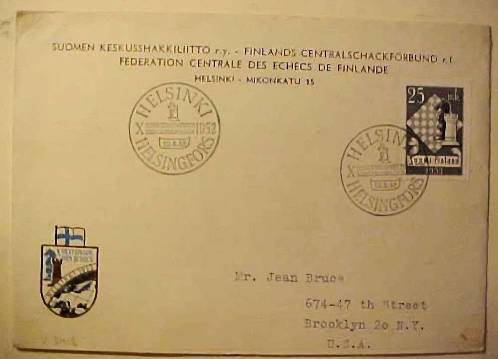 FINLAND  CHESS FDC 1959