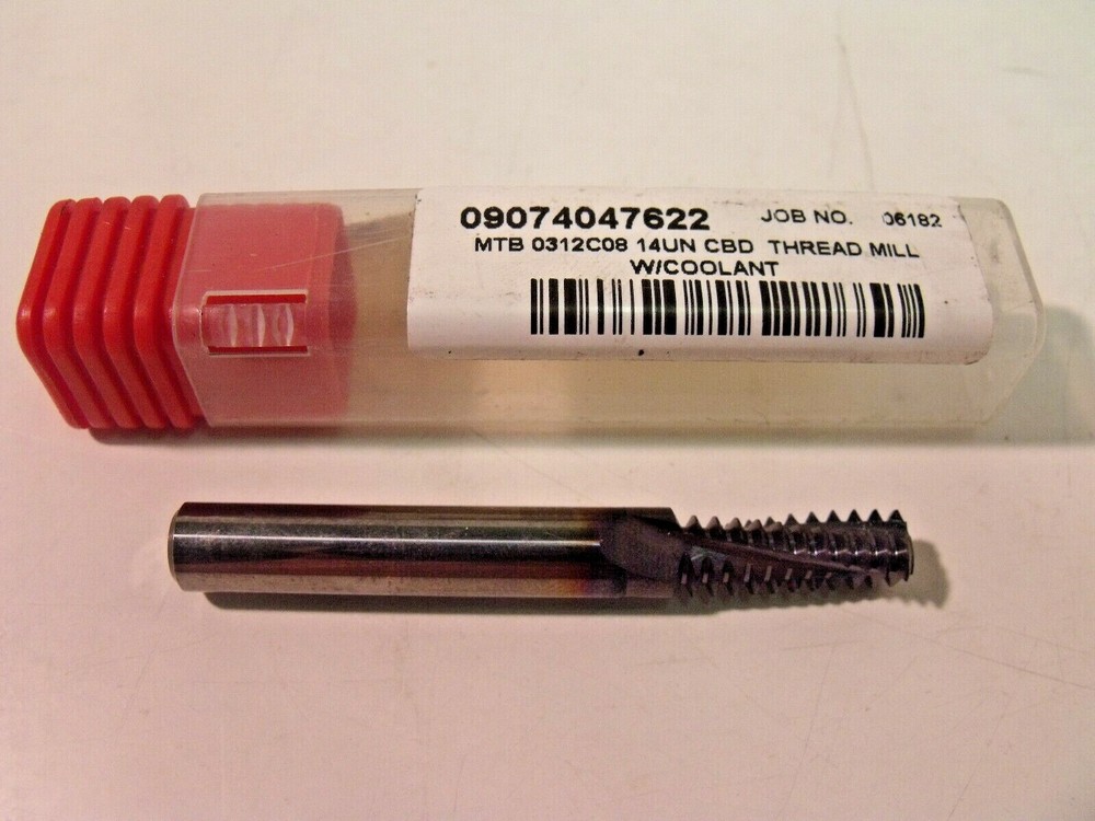 NIB Carmex MTB0312C0814UN Solid Carbide Thread Mill: 7/16-14 Internal, 0.82" LOC