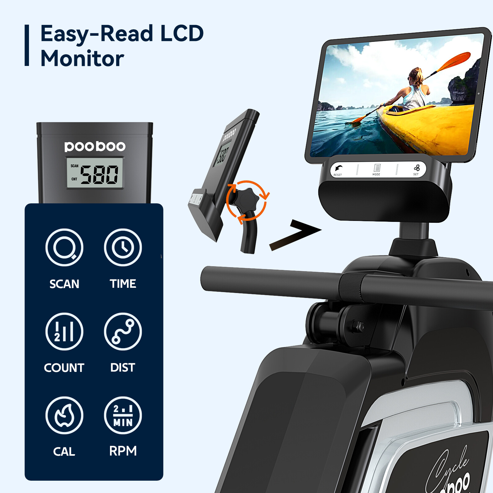 Magnetic Rowing Machine Bluetooth Rower Machine for Home Cardio Training Machine