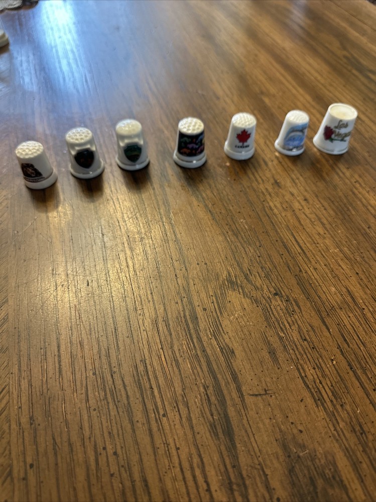 VINTAGE THIMBLES With Display Case Holds 22 Includes 22 Thimbles
