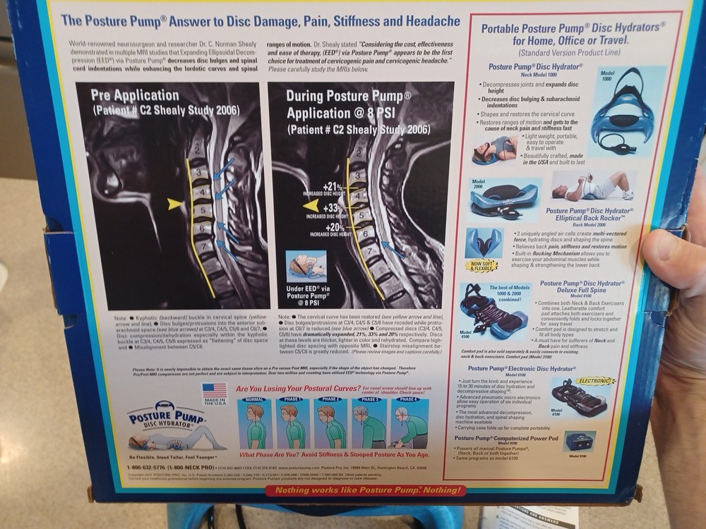 Posture Pump Neck Exerciser Professional Model Original Box USA MADE