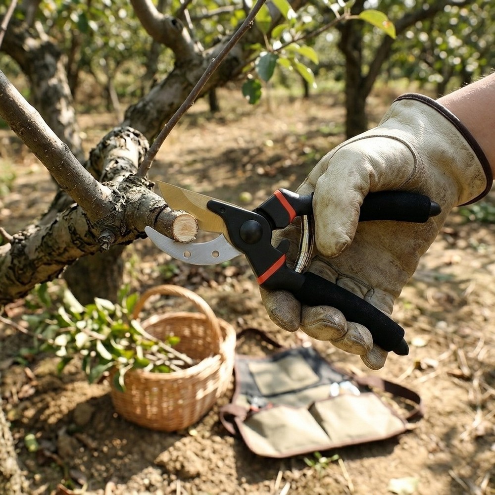Garden Bypass Pruning Shears Titanium Coated Blades with Safety Lock