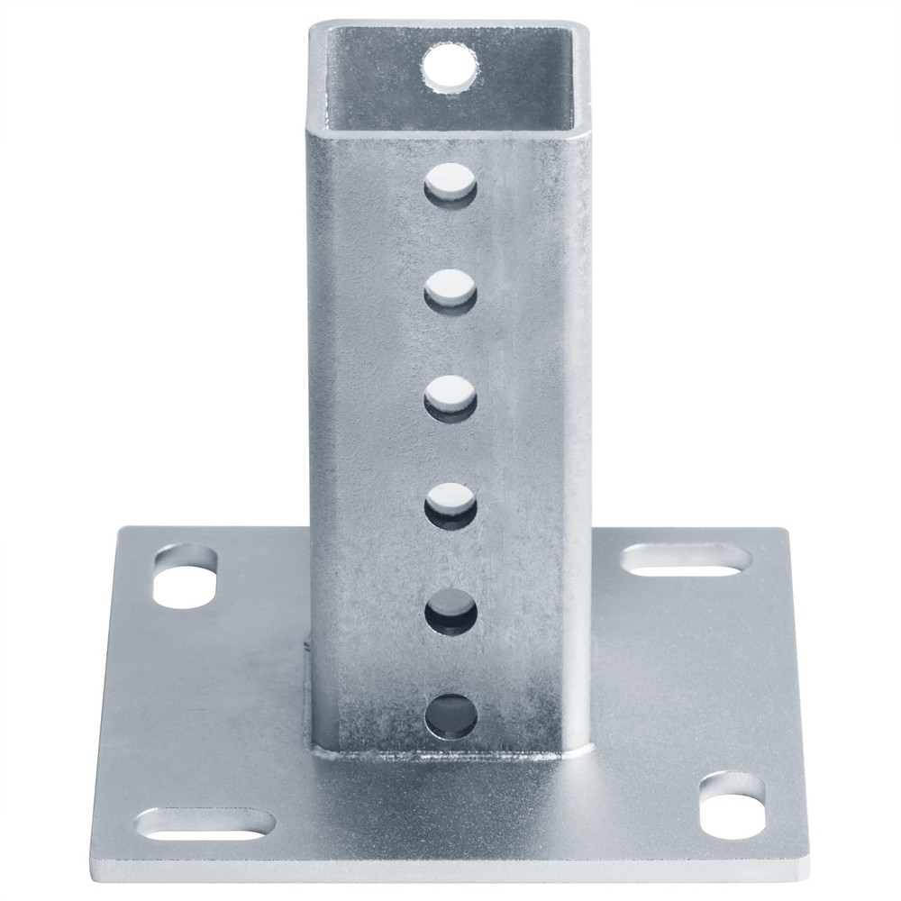 Square Sign Post Anchor Base for 2" x 2" Sign Post, Surface Mount Flange Base...