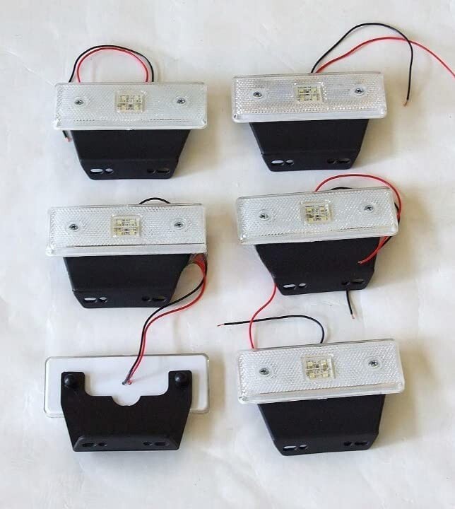6 pcs 12 VOLT 12V WHITE CLEAR INDICATOR SIDE LED FRONT MARKER LIGHT VAN TRAILER