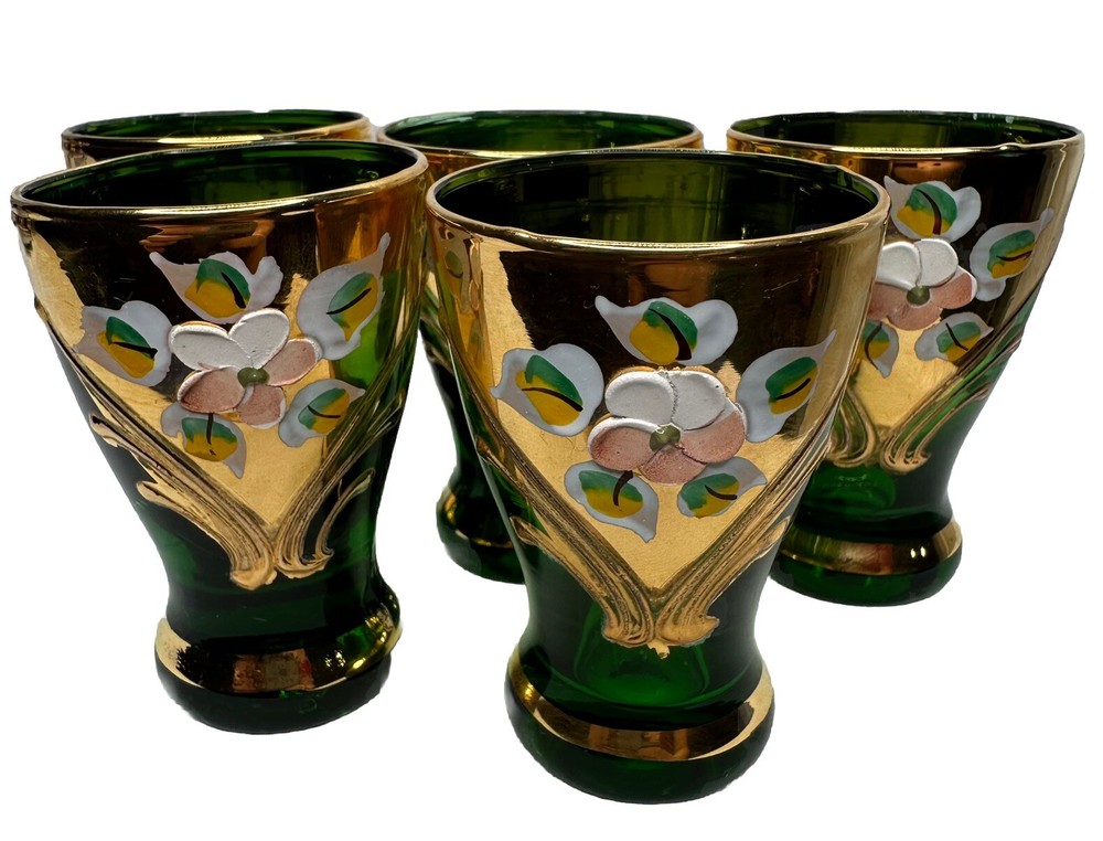 Emerald Cordial Shot Glasses Set 5