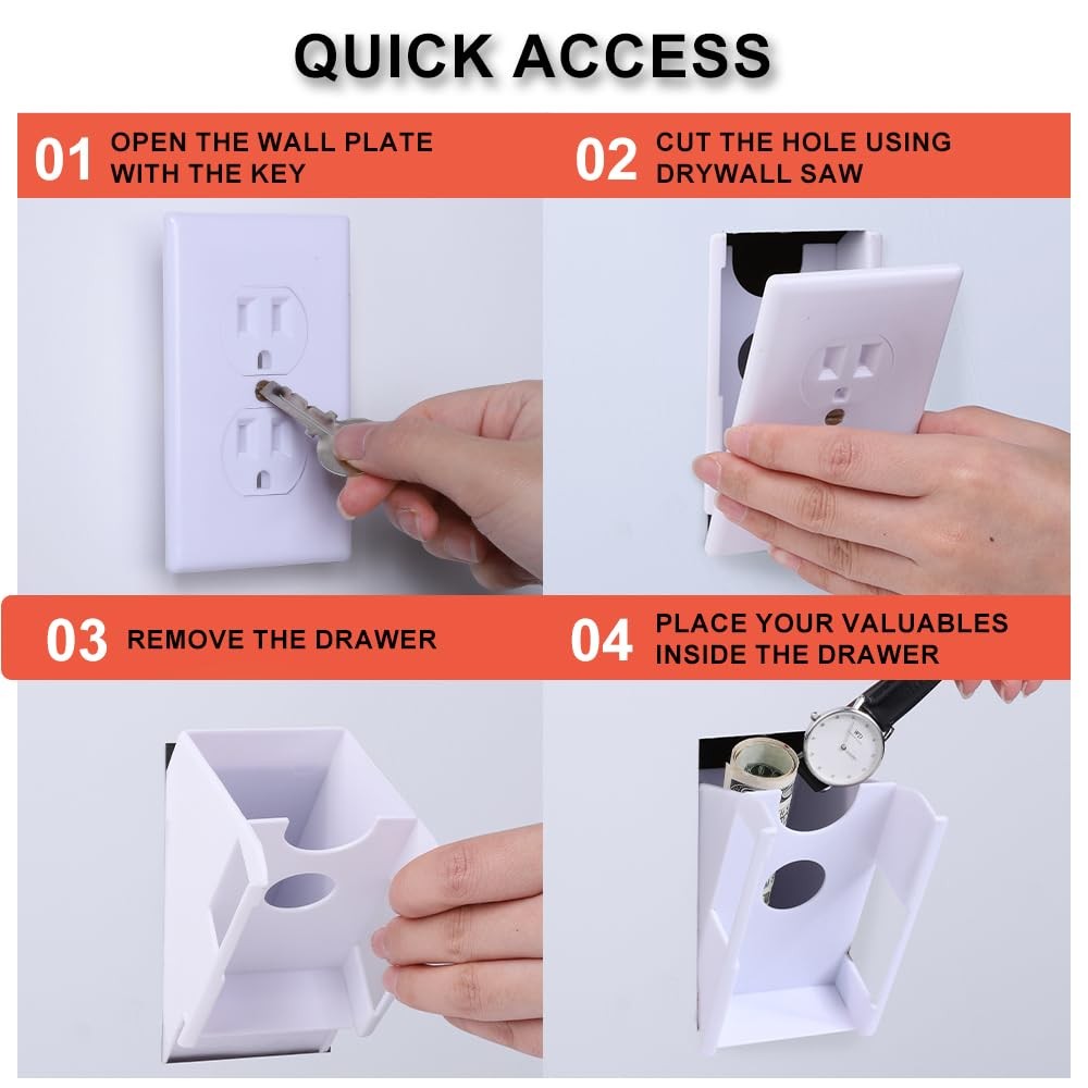 Wall Socket Diversion Safe- Hidden Diversion Safe Simple Install Magnetically...