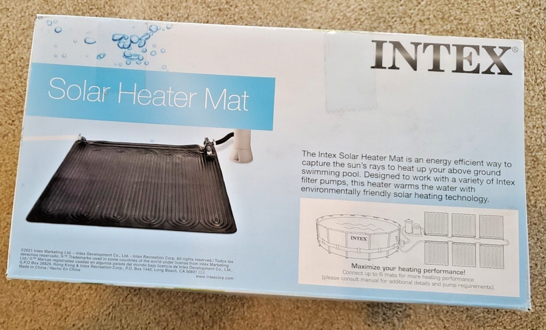 Intex Solar Pool Water Heater Mat 47" x 47" Gallon Above Ground - Black
