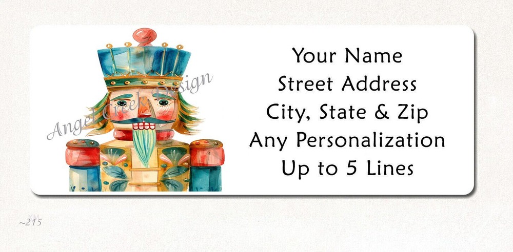 Christmas Nutcracker Personalized Return Address Labels Holiday Return Labels