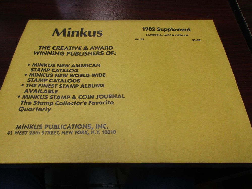 "MINKUS"  1982  SUPPLEMENT CAMBODIA,LAOS, VIETNAM  W/FREE SHP.