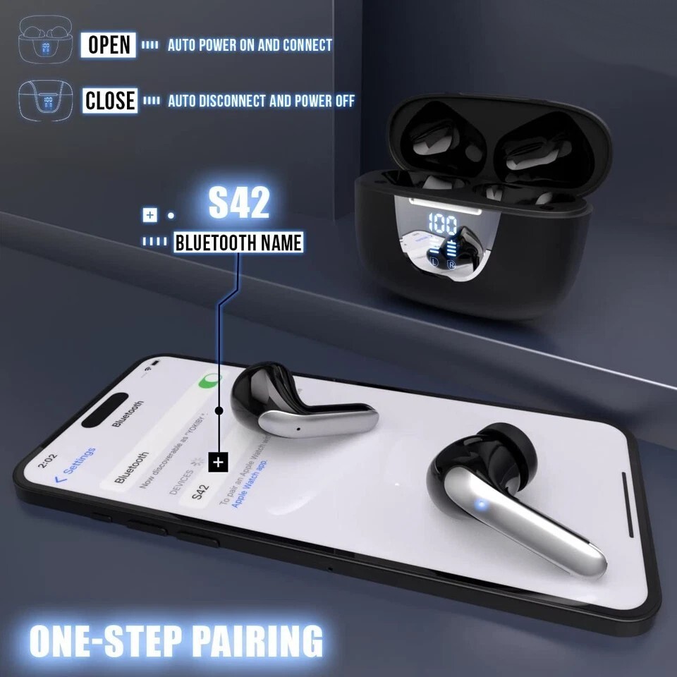 2025 Wireless Bluetooth 5.3 Earbuds Headphones For iPhone Samsung Galaxy Android