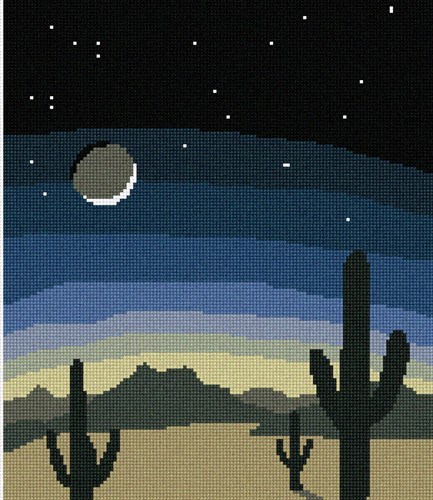Desert Twilight Needlepoint Kit or Canvas (Moon)