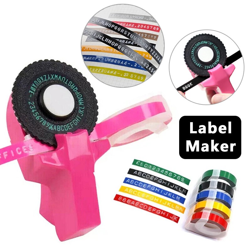Manual 3D Label Maker Typewriter Printer Embossing Portable Mini DIY Machine