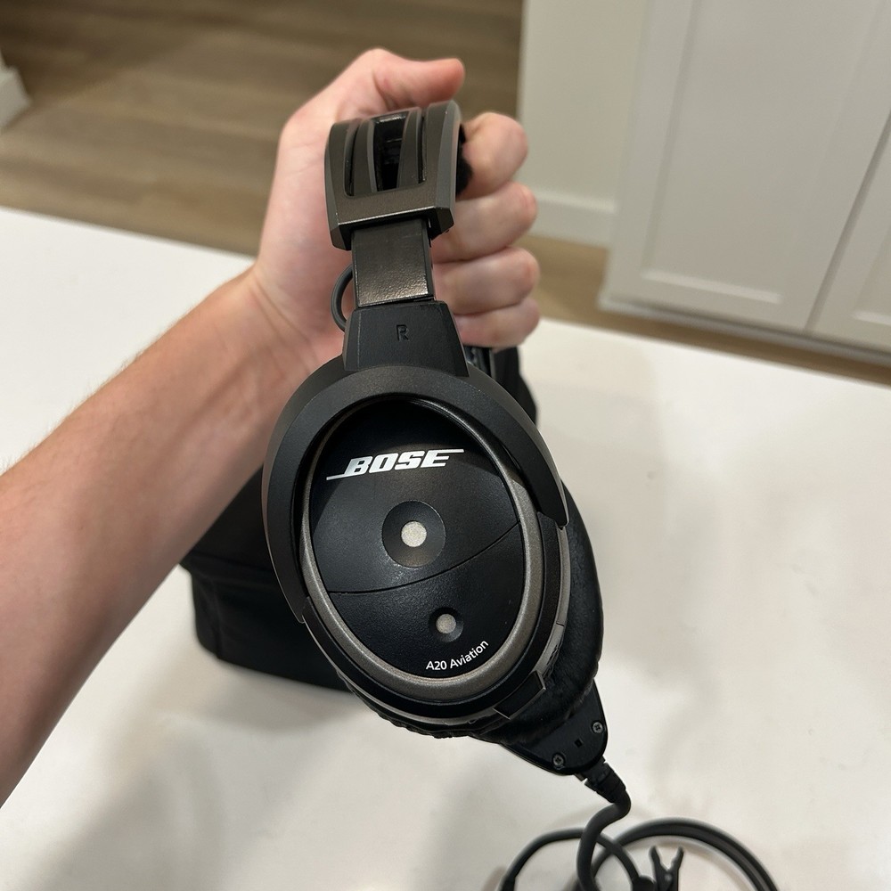 Bose A20 Aviation Headset with Bluetooth & Dual Plug Cable Black