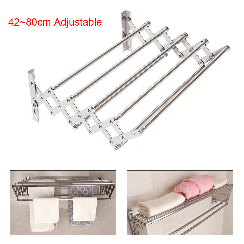 Wall Mounted Laundry Drying Rack, Clothes Hanger Rack, Retractable Clothes Rack