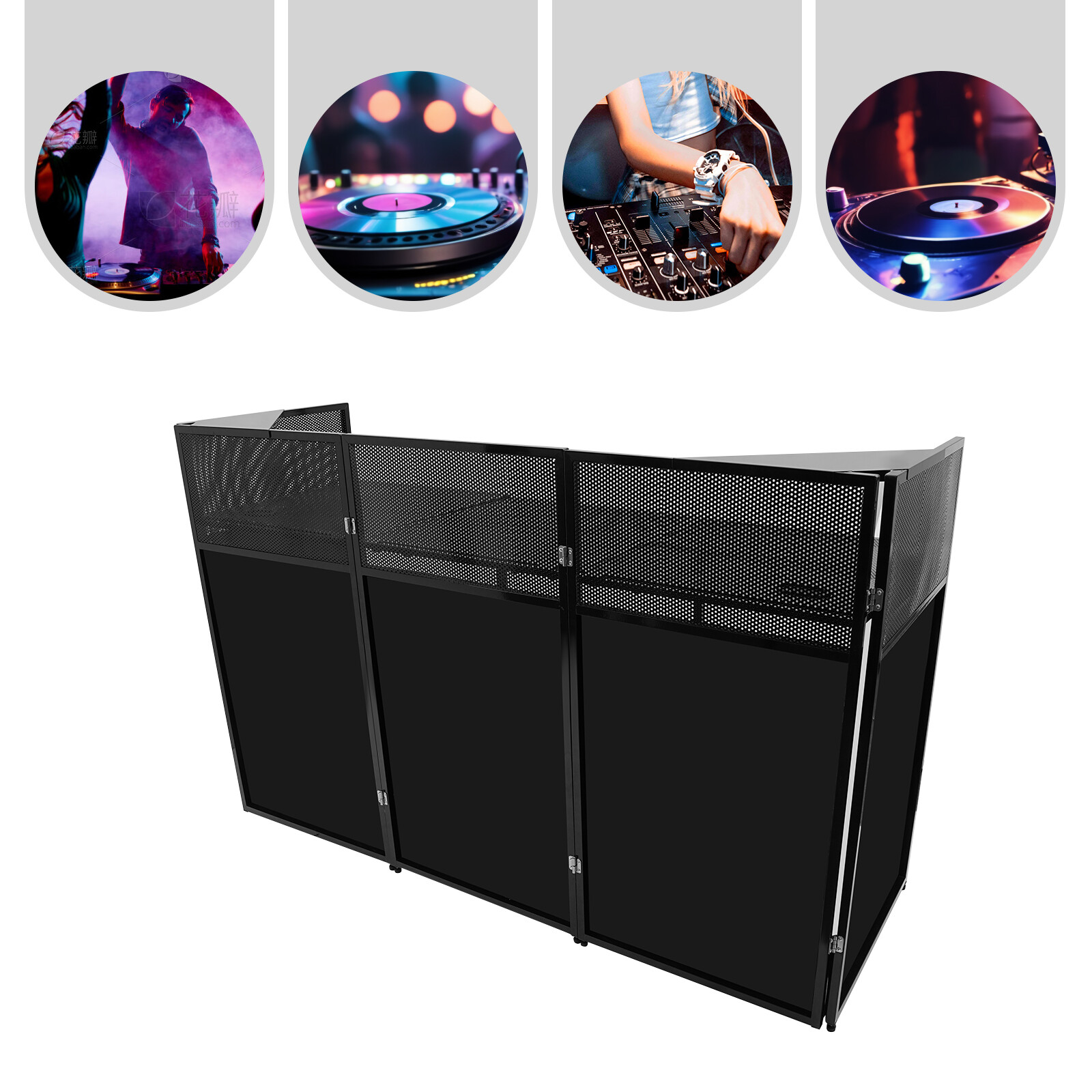 DJ Booth Table Adjustable Free Standing DJ Booth Stand Foldable 20kg/44lbs