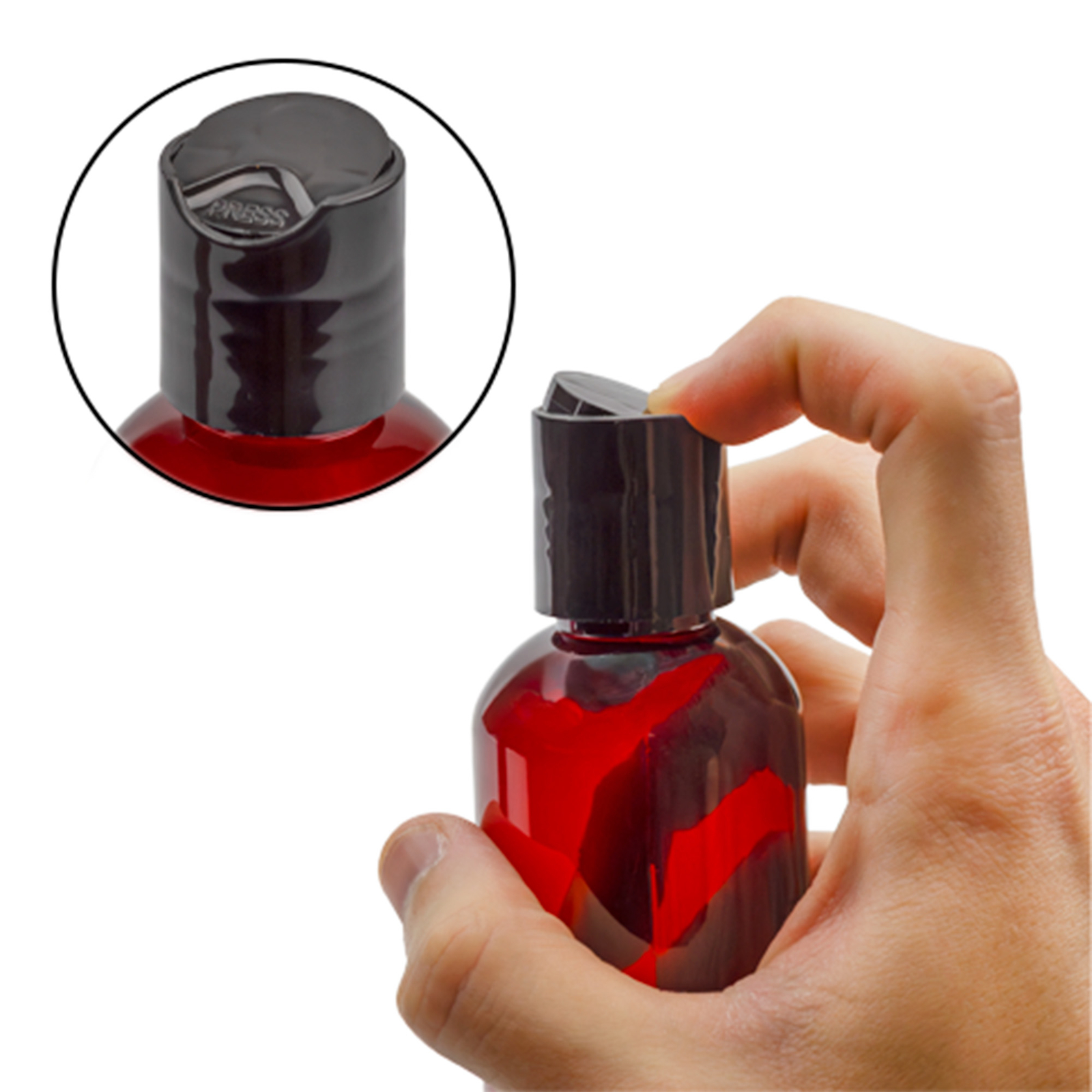 Plastic Squeeze Bottles w/Disc Top Flip Cap Bulk, 4oz 6pk Amber; BPA-Free