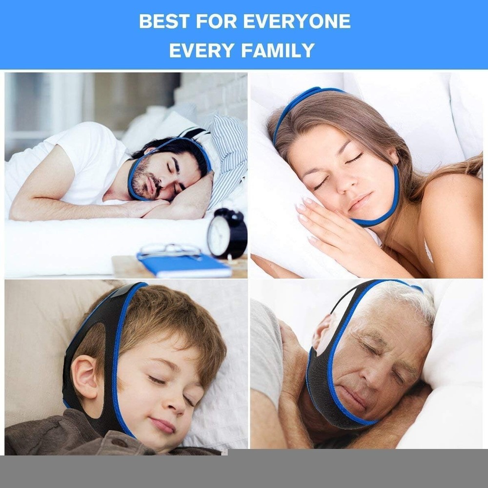 Universal Snoring Devices Adjustable, Chin Strap, Sleep Apnea, Jaw Solution