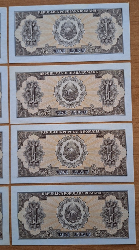 Romania 1 leu 1952 EF consecutive