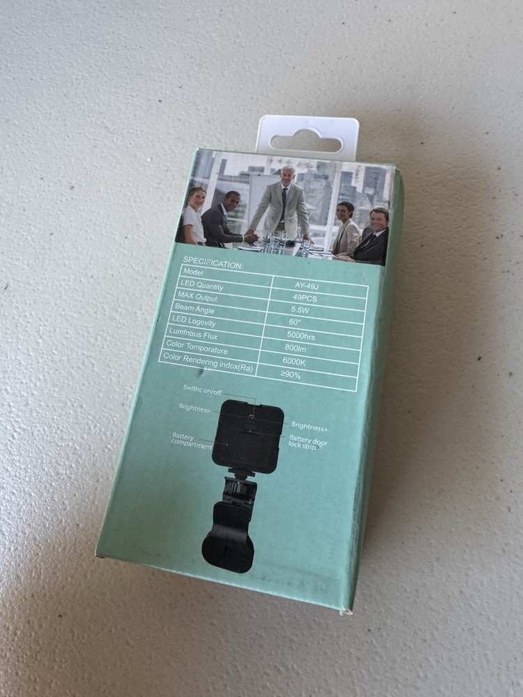 Portable LED Video Light with Clip Mount