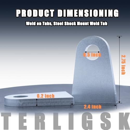 Weld on Tabs, Steel Shock Mount Weld Tab, Universal Weld on Tabs Flat Bottom