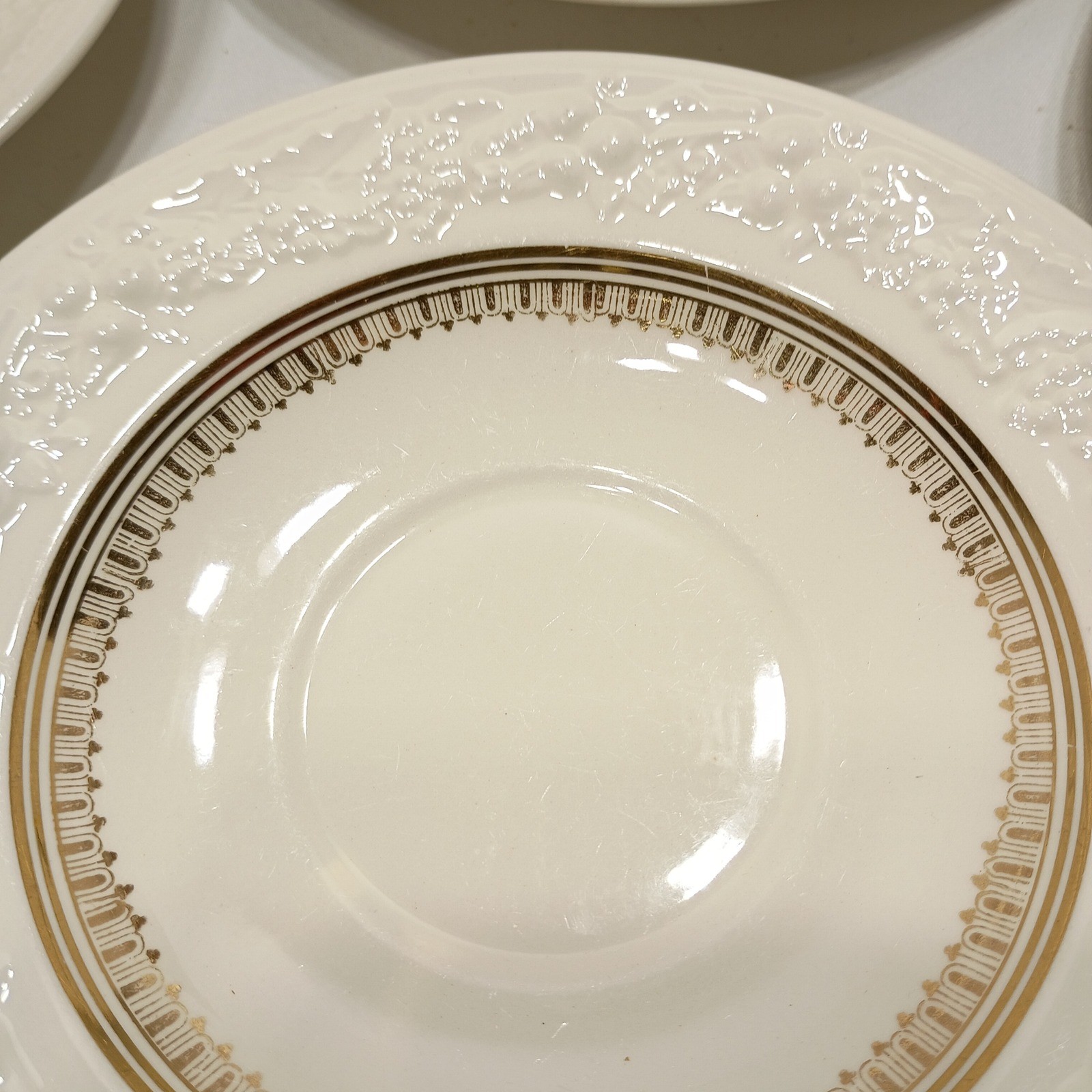 Vintage Homer Laughlin Eggshell Theme Floral Teacup & Saucer Sets (6) USA 1940s