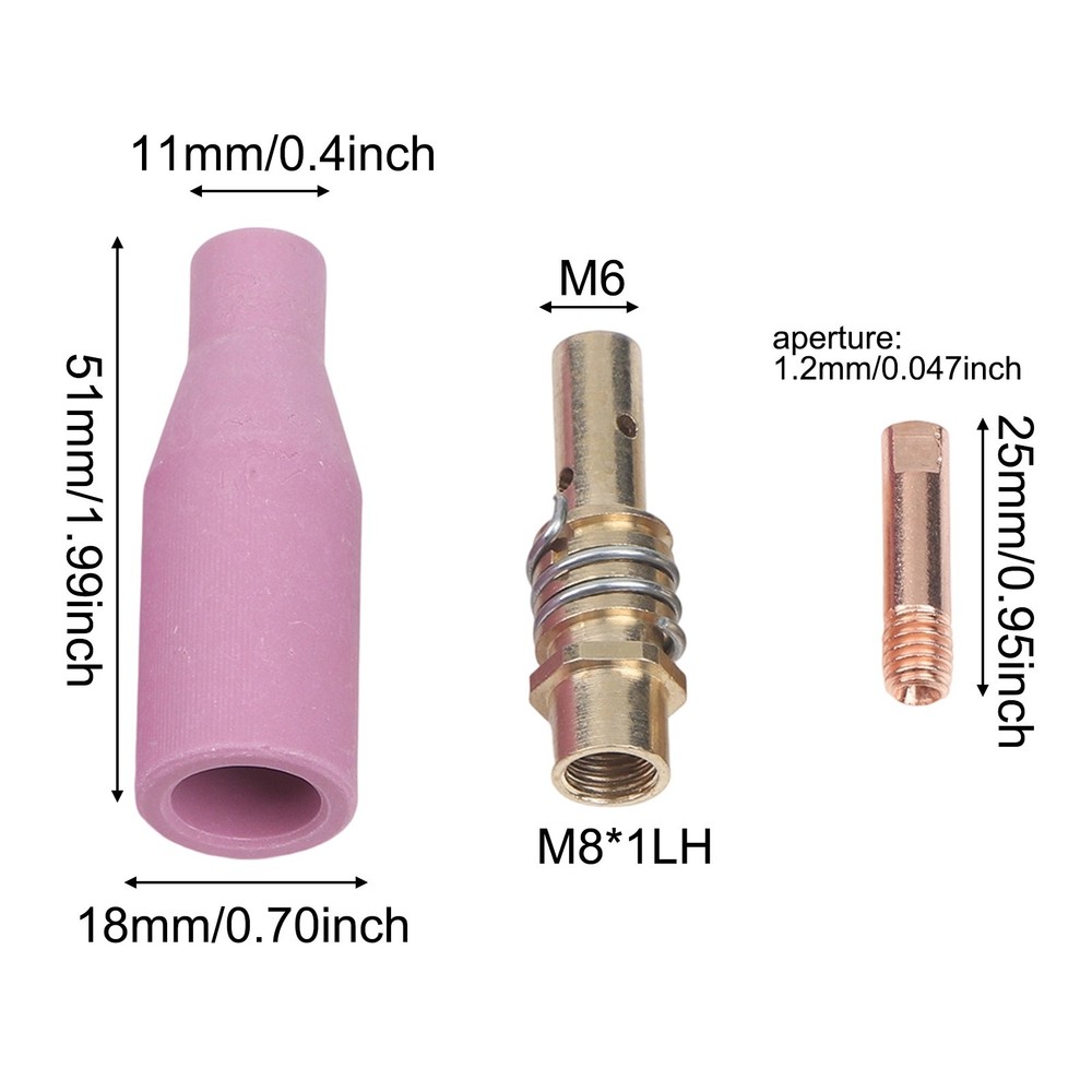 For MIG Welding Welding Nozzle Kit Brass Construction Earthenware Nozzles