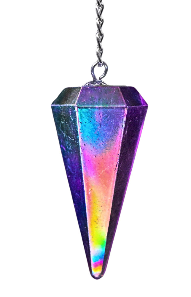 Amethyst Aura Quartz Dowsing Crystal Pendulum