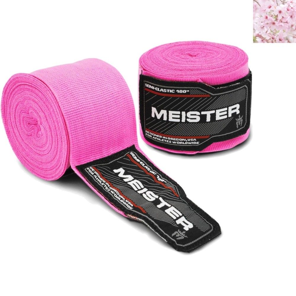 Comfortable 180" Hand Wraps with Hook and Loop for Boxing & MMA Training - Pink