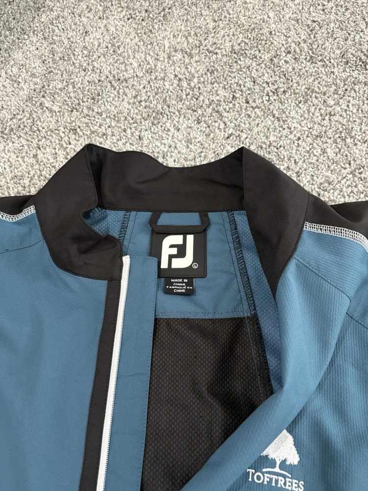 FootJoy Half Zip Pullover Mens Large Blue Performance Long Sleeve Windbreaker