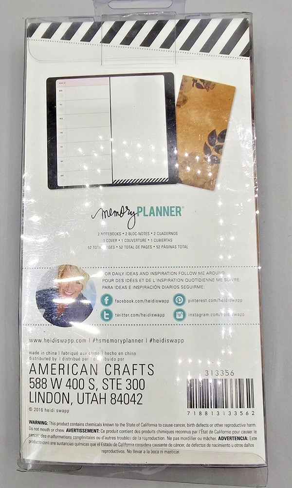 Heidi Swapp Memory Planner Bold Brave Beautiful Black with Additional Planner