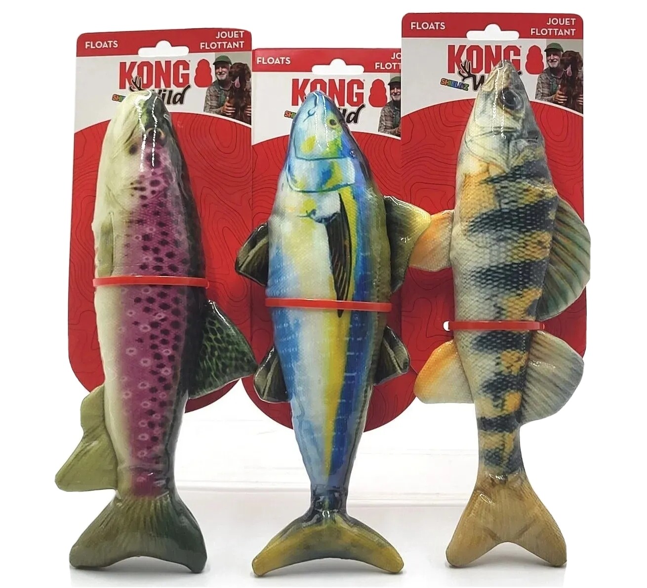 KONG Shieldz Wild Fish 11" Floating Easy Grip Training Dog Fetch Toy *Pick Fish