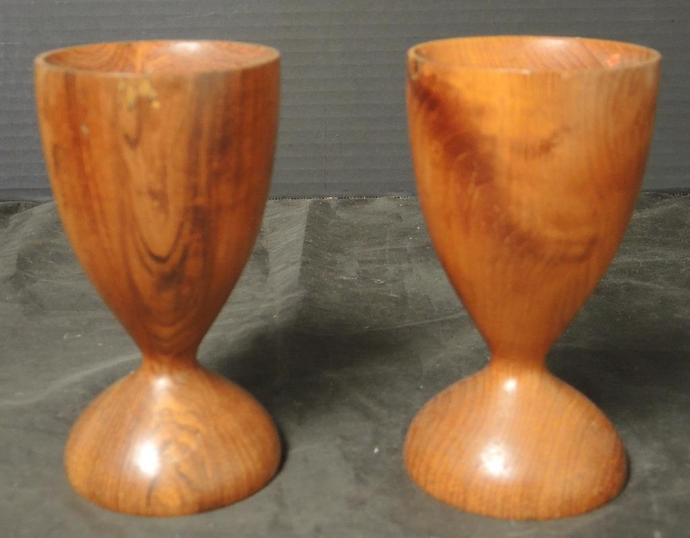 Vintage Contemporary Wood Candlesticks