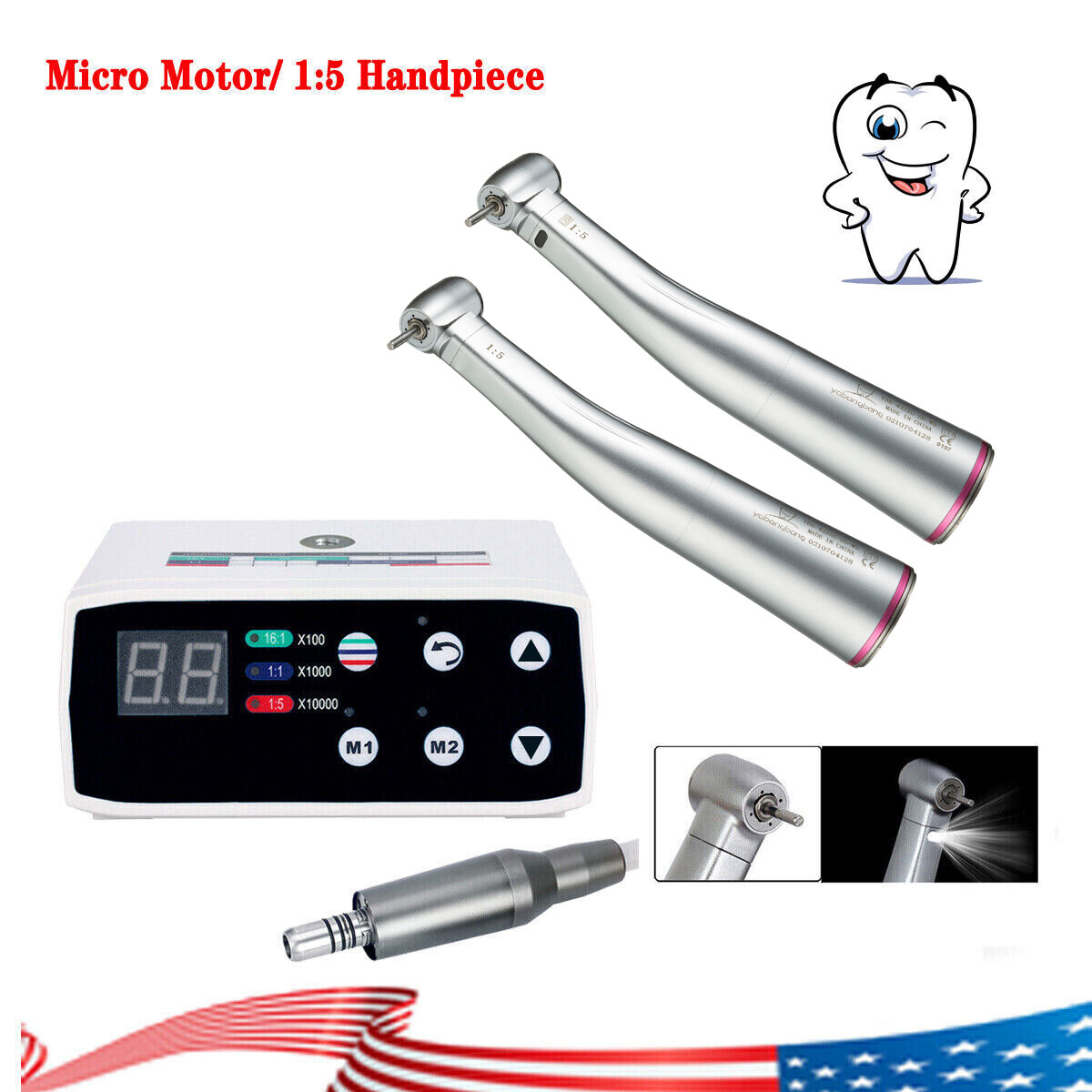 Dental LED Brushless Electric Micro Motor / 1:5 Increasing Handpiece Fit NSK st