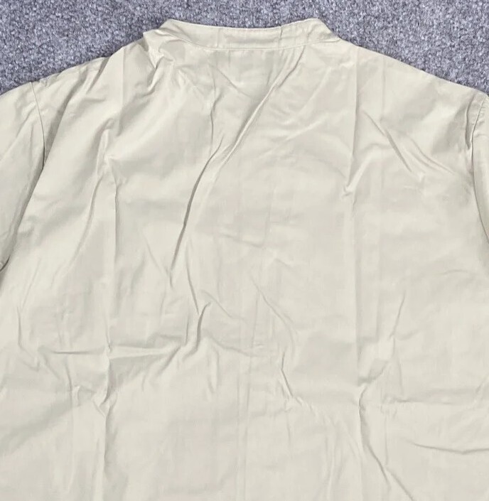 New Chef Chefs Short Sleeve Shirt Button Up Beige Size 2XL