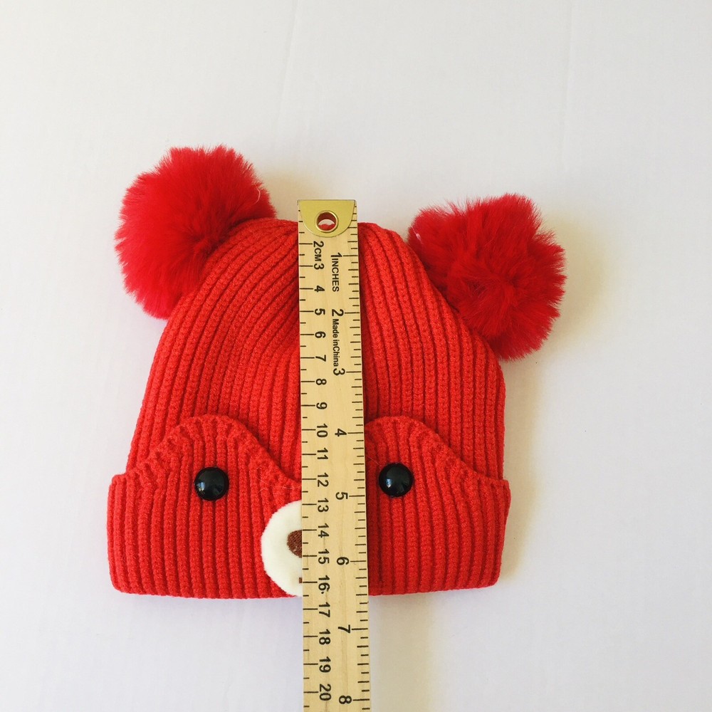 Beanie Bear Shape Hat Toddler beanie Red E2-164