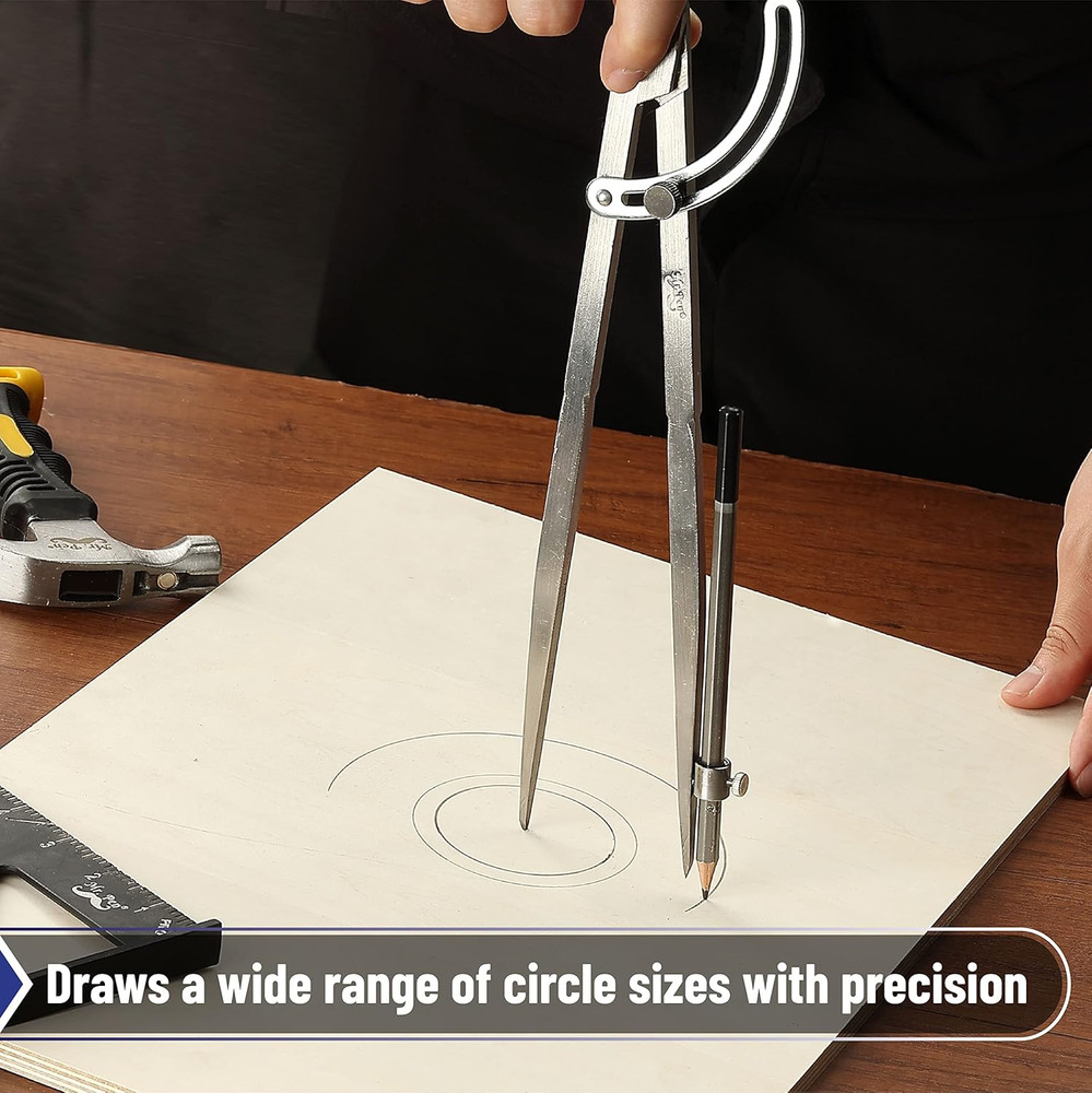 - Professional Compass for Woodworking, 8 Inch Compass with Wing
