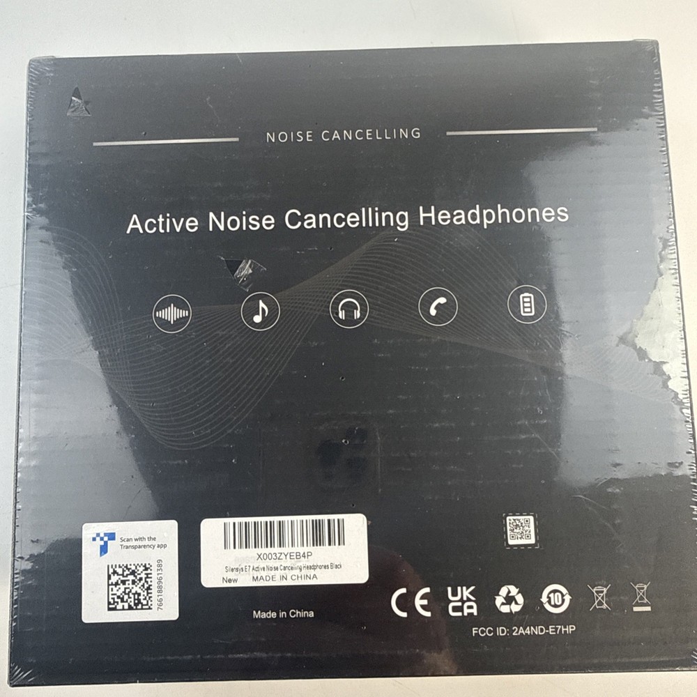 Silensys E7 Active Noise Cancelling Headphones Bluetooth Wireless - Black