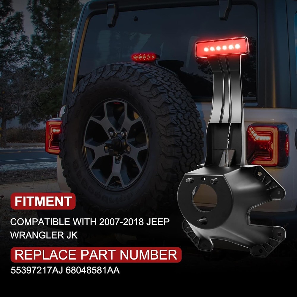 Jeep Spare Tire Mount Brake Light Bracket Kit