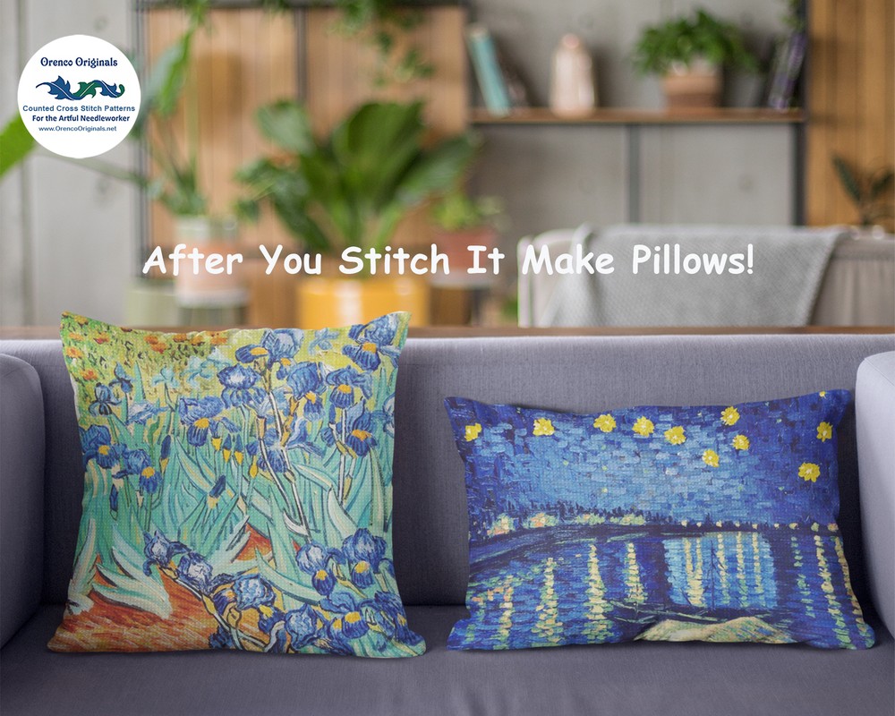 Starry Starry Night Impressionist Vincent Van Gogh Counted Cross Stitch Pattern