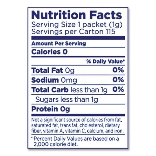 Equal Zero Calorie Sweetener, 1 g Packet, 115/Box