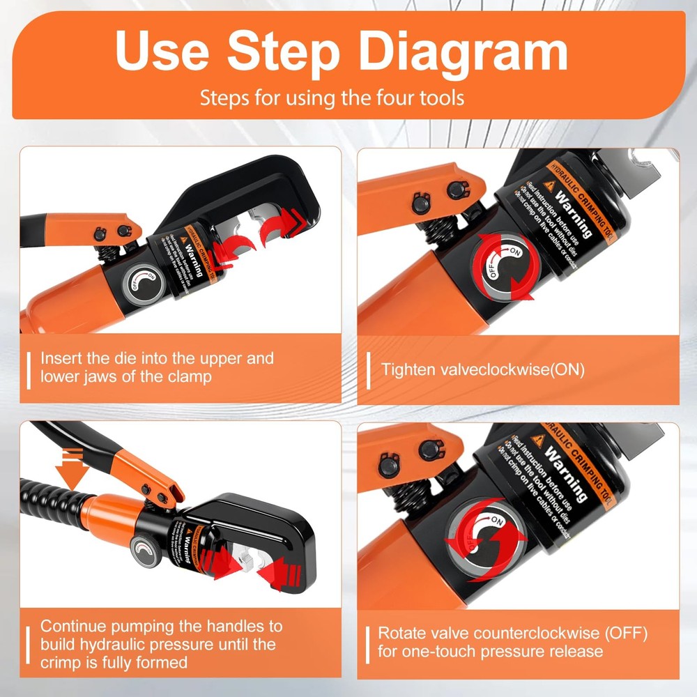 Cupbunny Hydraulic Crimping Tool Kit, Battery Orange