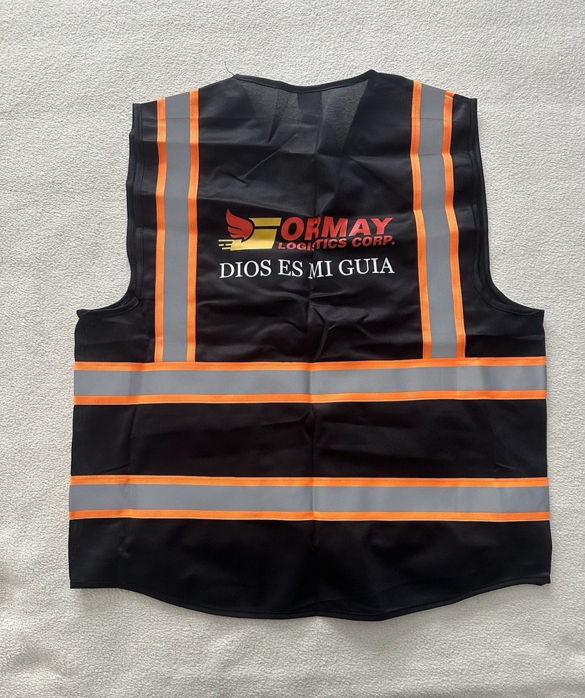 Unisex High Visibility Vest Black Orange Size Medium
