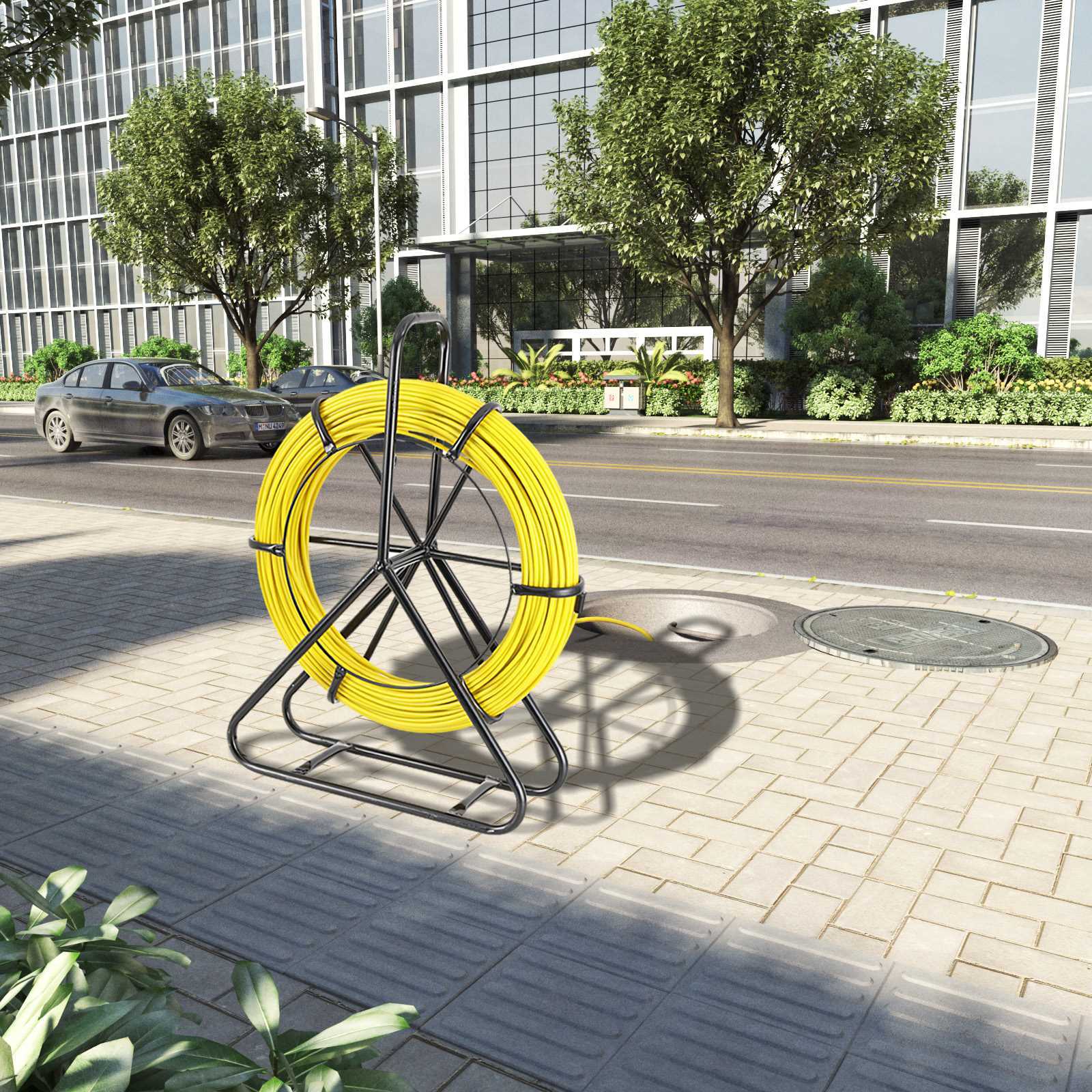 Fish Tape Puller Fiberglass 328ft 1/4 inch Wire Cable Running Duct Rodder US